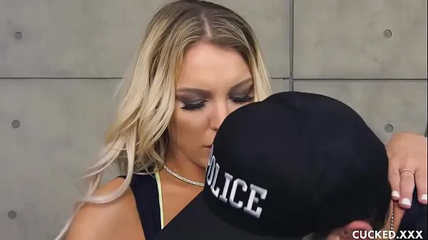 XXX Big Tit Babe's Cucked Husband Gets Arrested, but Her Pussy Saves Him วิดีโอยอดนิยม