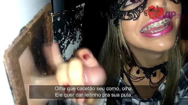 XXX Cristina Almeida invites some unknown fans to participate in Gloryhole 4 in the booth of the cinema cine kratos in the center of são paulo, she curses her husband cuckold a lot while he films her drinking milk top Videos
