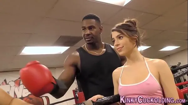 XXX Domina cuckolds in boxing gym for cum top Videos