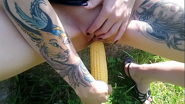 XXX Lucy Ravenblood fucking pussy with corn in public top Videos
