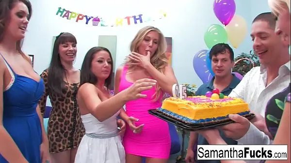 XXX Samantha celebrates her birthday with a wild crazy orgy热门视频