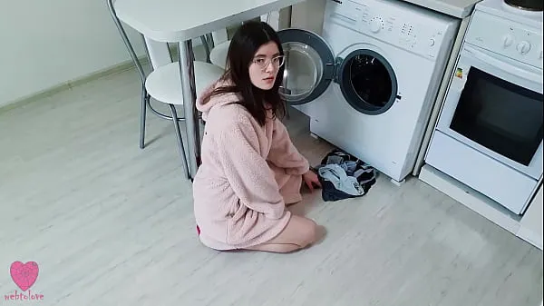 XXX My girlfriend was NOT stuck in the washing machine and caught me when I wanted to fuck her pussy top Videos