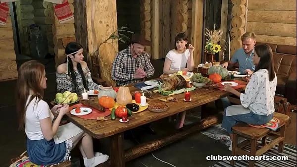 XXX Thanksgiving Dinner turns into Fucking Fiesta by ClubSweethearts topvideo's